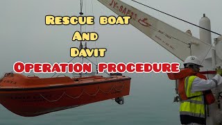 rescue boat launch and davit procedure.. #marineengineerworks #educationalvlog