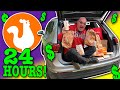 LIVING at POPEYES for 24 HOURS | STEALTH CAMPING