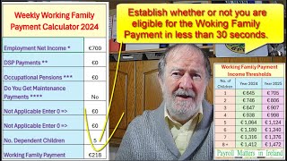 Working Family Payment One Minute to Complete Calculator 2024