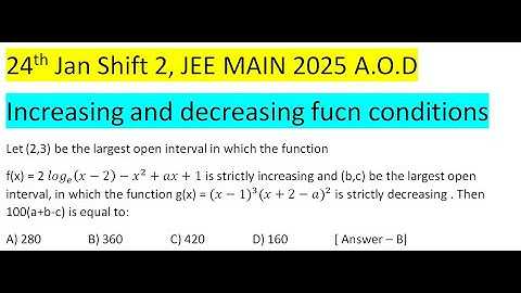 Let (2,3) be the largest open interval in which the function f(x) = 2 〖log〗_e (x-2)-x^2+ax+1 is