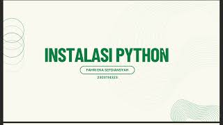 PRAKTIKUM 1 DATA MINING_INSTALASI DAN PENGENALAN PYTHON