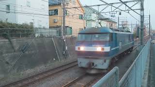 単機でＪＲ武蔵野線を通過して行きます…電気機関車【EF210形111号機】桃太郎…