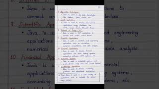 Applications of Java | Desktop, Web, Mobile, Cloud &amp; IoT | Handwritten Notes | Java Programming