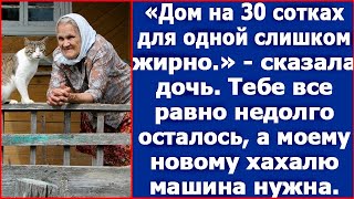 Дом на 30-ти сотках одной слишком жирно. Тебе все равно недолго осталось, а Игорю машина нужна.