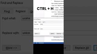 📌 CTRL + H di Microsoft WordMau ganti kata yang sama dalam banyak halaman? #cv #tutorial #job