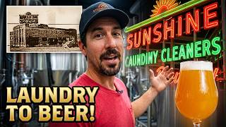 This #old Drive-Thru Laundry Factory brews Beer now | Sunshine Cleaners Saved! #restored #brewing