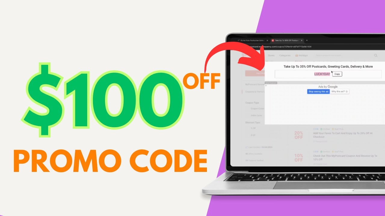 How to get $100 Promo Code on Postcard Services