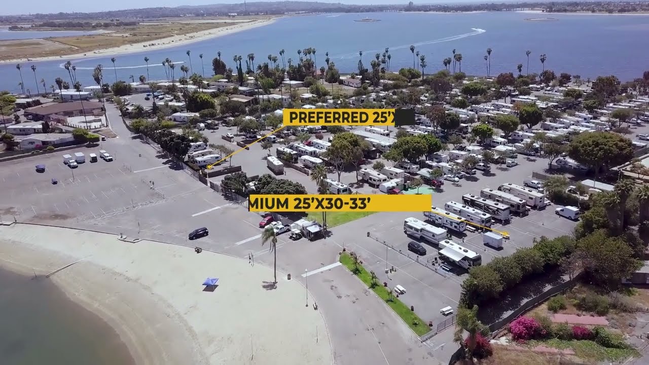 Mission Bay RV Resort Campsite Overview