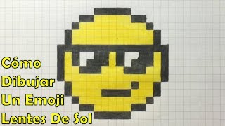 Cómo Dibujar Un Emoji Lentes De Sol 8-Bit Pixel Art Tutorial Paso A Paso