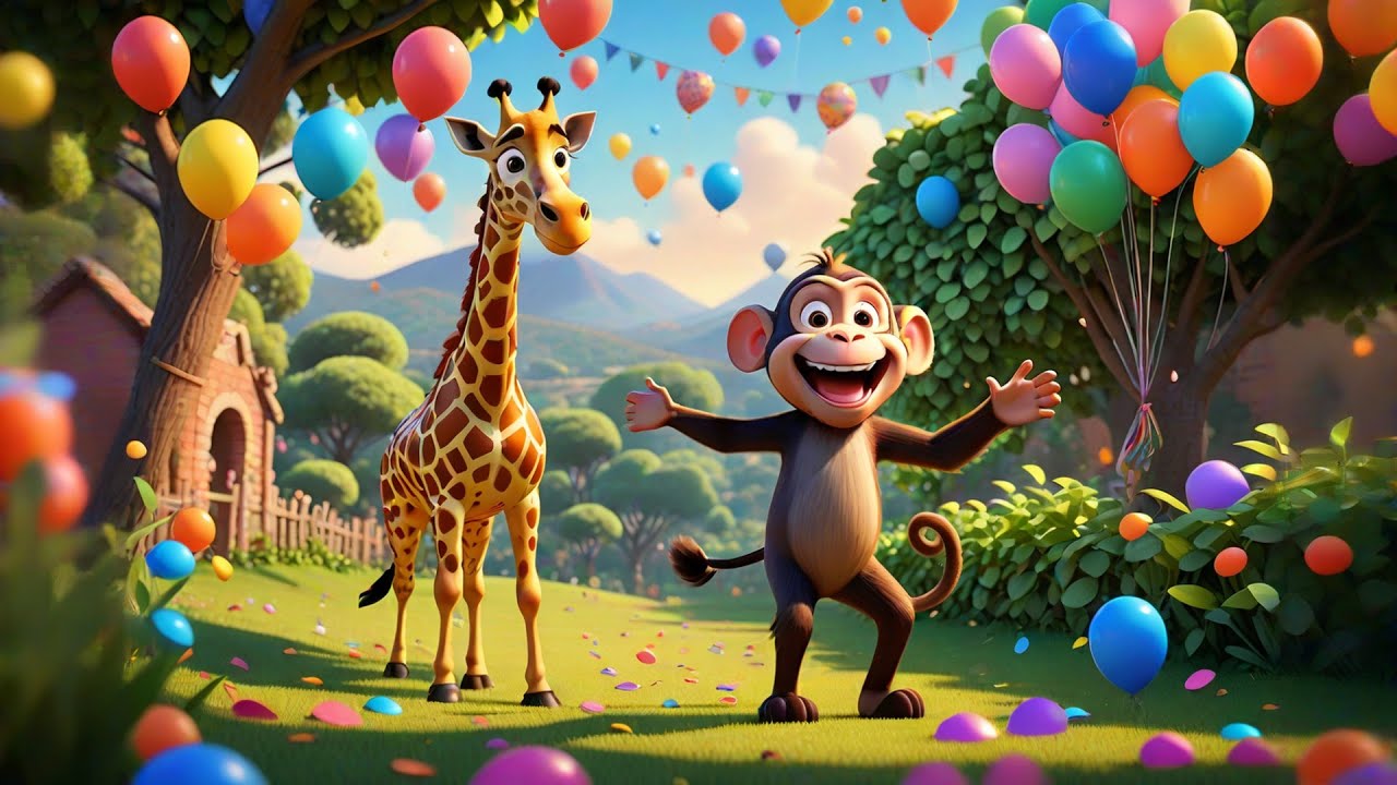 The Giraffe Wore a Polka Dot Tie 🦒🎀 | Fun Jungle Song for Kids | Playful Sing-Along Rhyme