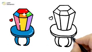 How To Draw A Ring Pop Candy Drawing & Coloring