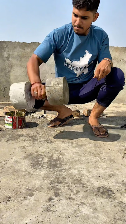 How to make concrete dumbbells ￼#shorts #dumbbells #trending #workout #desi #army