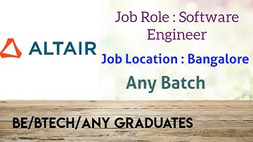 ALTAIR Off Campus Drive for Freshers | Software Engineer |
