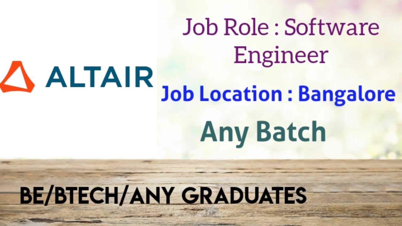 ALTAIR Off Campus Drive for Freshers | Software Engineer |