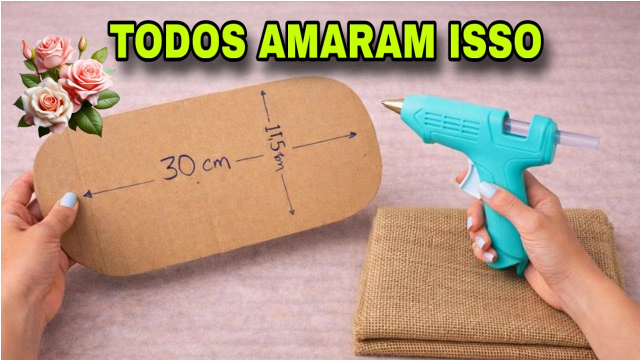 IDEIA SENSACIONAL COM PAPELÃO E TECIDO JUTA FICOU INCRÍVEL FAÇA VOCÊ MESMO 