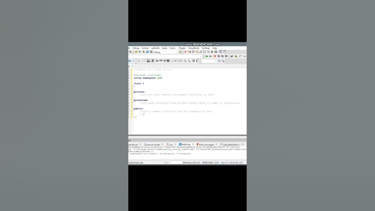 Syntax of a class in C++ #cpp #syntax - YouTube