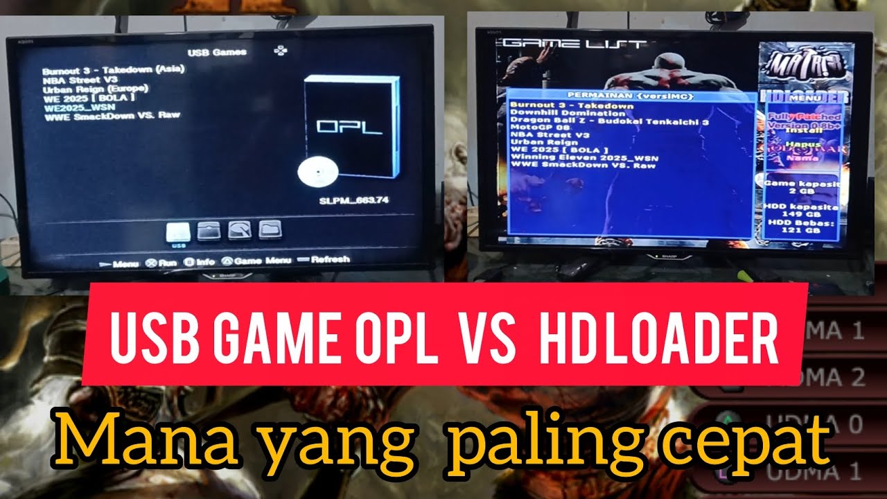 Uji kecepatan booting game ps2 OPL VS HD LOADER (Hardisk Internal)