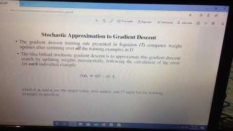 6. Stochastic approximation to gradient descent