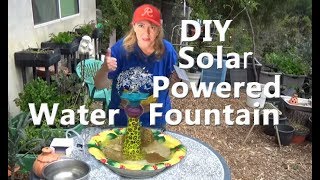 Easy fun solar fountain bird baths brings in hummingbirds and wild
birds. goodwill finds to make water bring the birds into your
vegetabl...