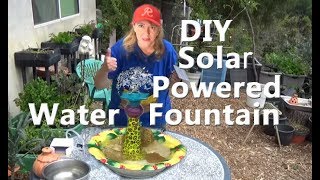 DIY Solar Water Fountain Candle Stick Bowl Sun Powered Birdbath Garden Pond Attract Bird Hummingbird