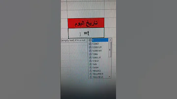 معادلة ادراج تاريخ اليوم في الاكسل 