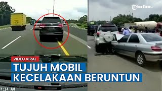 VIDEO Detik-detik 7 Mobil Kecelakaan Beruntun di Tol Jakarta Cikampek