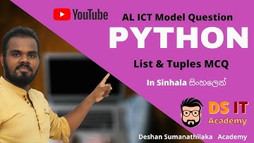 Python Tuples and List Model Question || පයිතන් අනුමාන ගැටලු AL ICT 2020
