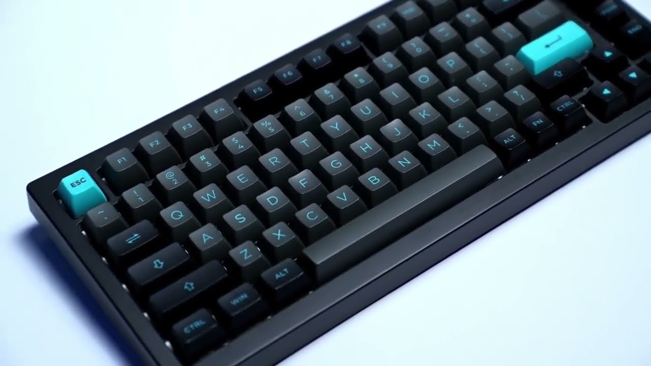 Bàn phím cơ AKKO 5075B Plus Black & Cyan (Multi-modes / RGB / Hotswap / Gasket mount)