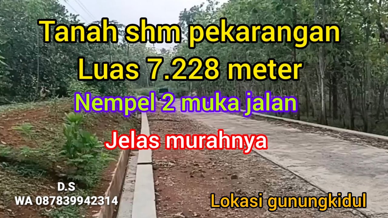 TANAH 7.228 METER SHM PEKARANGAN NEMPEL 2 MUKA JALAN JELAS MURAHNYA......