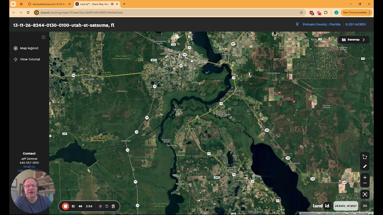Mapa De Satsuma, Florida Florida State Southeast Regional Wall Map