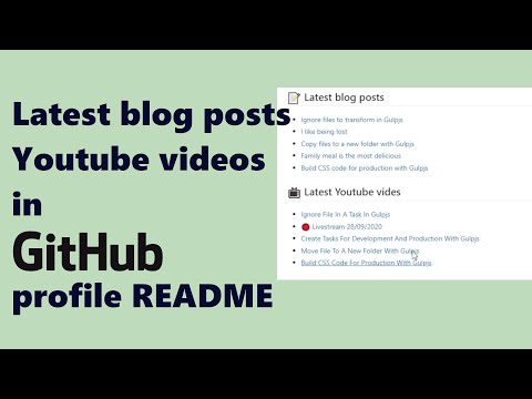 Show latest blog posts and Youtube videos in GITHUB profile README