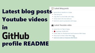Show latest blog posts and Youtube videos in GITHUB profile README