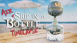 Flying Ship in a Bottle Timelapse - ZBrush to C4D & Redshift, vertex color & volume clouds!