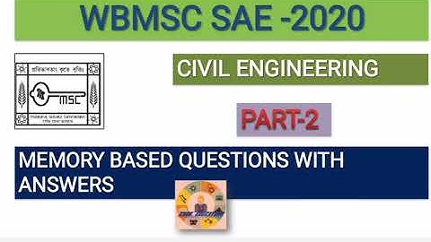 WBMSC( KMC ) CIVIL JE || PREVIOUS YEARS (2020) II QUESTION AND SOLUTION || SET 2
