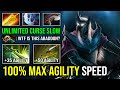 WTF 100% Max Agility Speed Unlimited Curse 1v5 Butterfly Radiance Abaddon Super Carry Dota 2