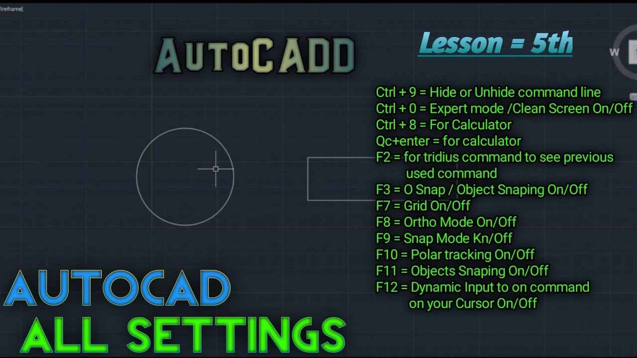 #5 | AutoCAD All Settings | Part 1 - YouTube