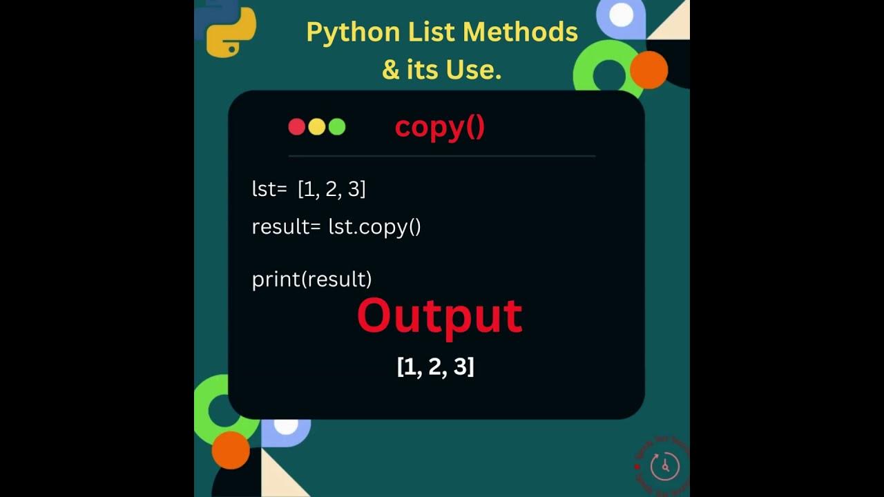 Exploring Python List Methods 'copy()' #python #coding #interview # ...