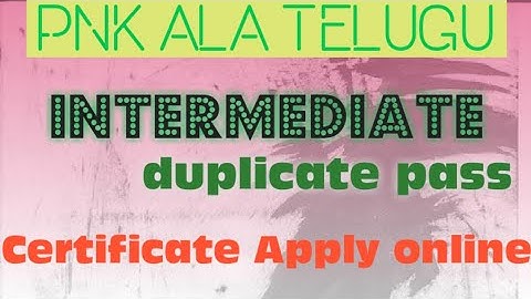 Intermediate duplicate pass certificate apply online