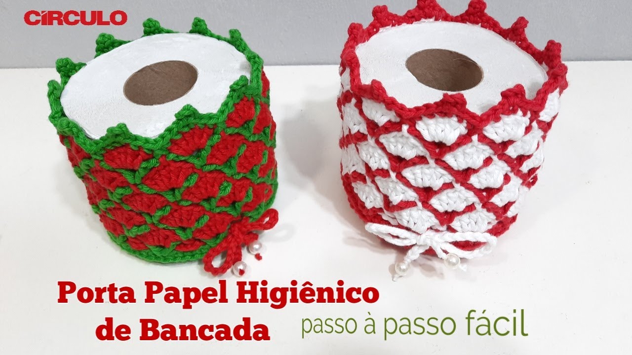 Porta Papel Higiênico de Bancada em Crochê, Confecção Fácil