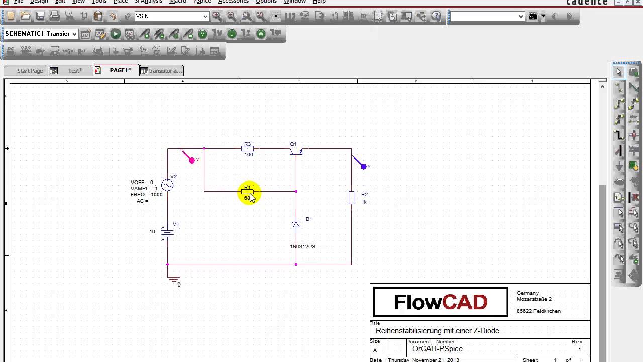 Stabilisierungsschaltung Mit Z Diode Reihenstabilisierung mit Z Diode - YouTube