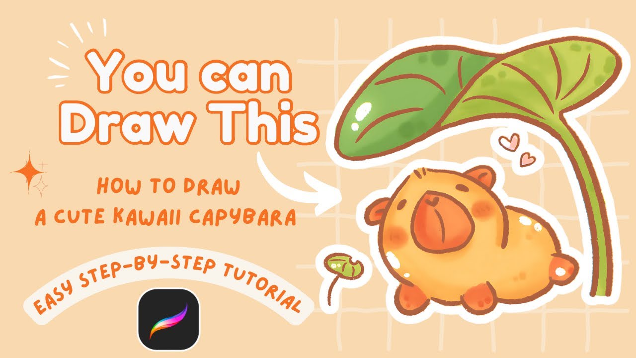 How to Draw a Cute Kawaii Capybara | Easy Step-by-Step Drawing |  Beginner-Friendly Tutorial ✨, image size:1280x720