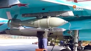 Russian Su 34 Fighter Jet Dropped FAB-500 Bombs at Enemy Positions