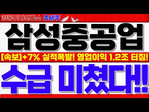 [삼성중공업 주가전망]+7% <strong>상승</strong> 조선섹터 거래대금 <strong>1위</strong>!! 52주 신고가 돌파하고 랠리 시작할겁니다. 영업이익 3배 폭증!!  #삼성중공업목표가 #삼성중공업주가 #삼성중공업대응