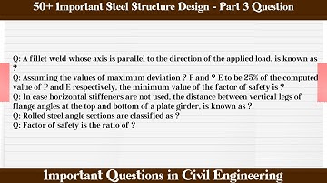 MCQ Questions Steel Structure Design - Part 3 with Answers