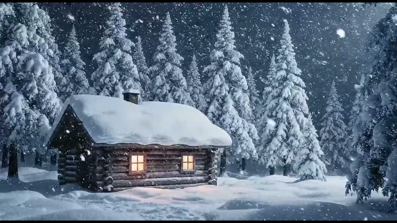 7 Hours of Deep Sleep ❄️ Powerful Snowstorm Sounds | Cozy Cabin Exterior