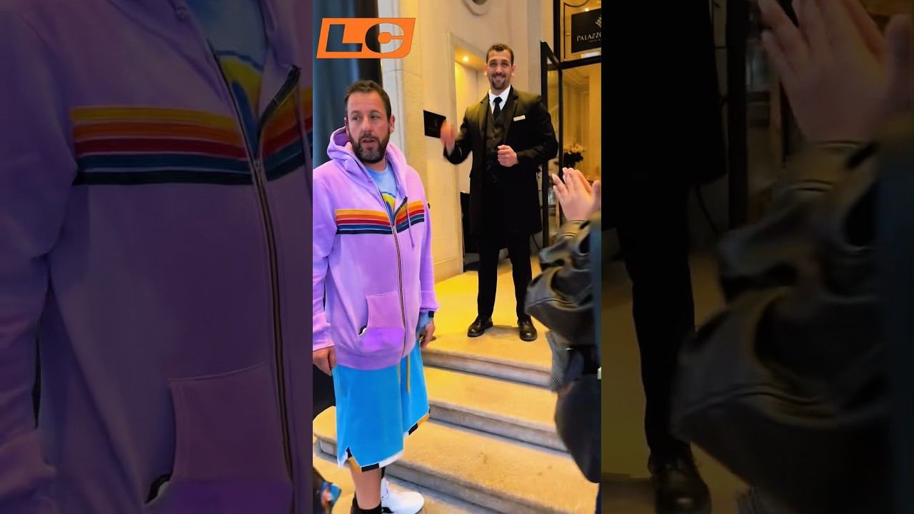 Adam Sandler Hugs A Adam While Going To Business Deal 