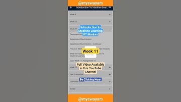 Week 11 Introduction to Machine Learning IIT Madras #nptel #assignment #solved #swayam #education