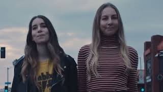 HAIM trying hard not to laugh in the Want You Back video