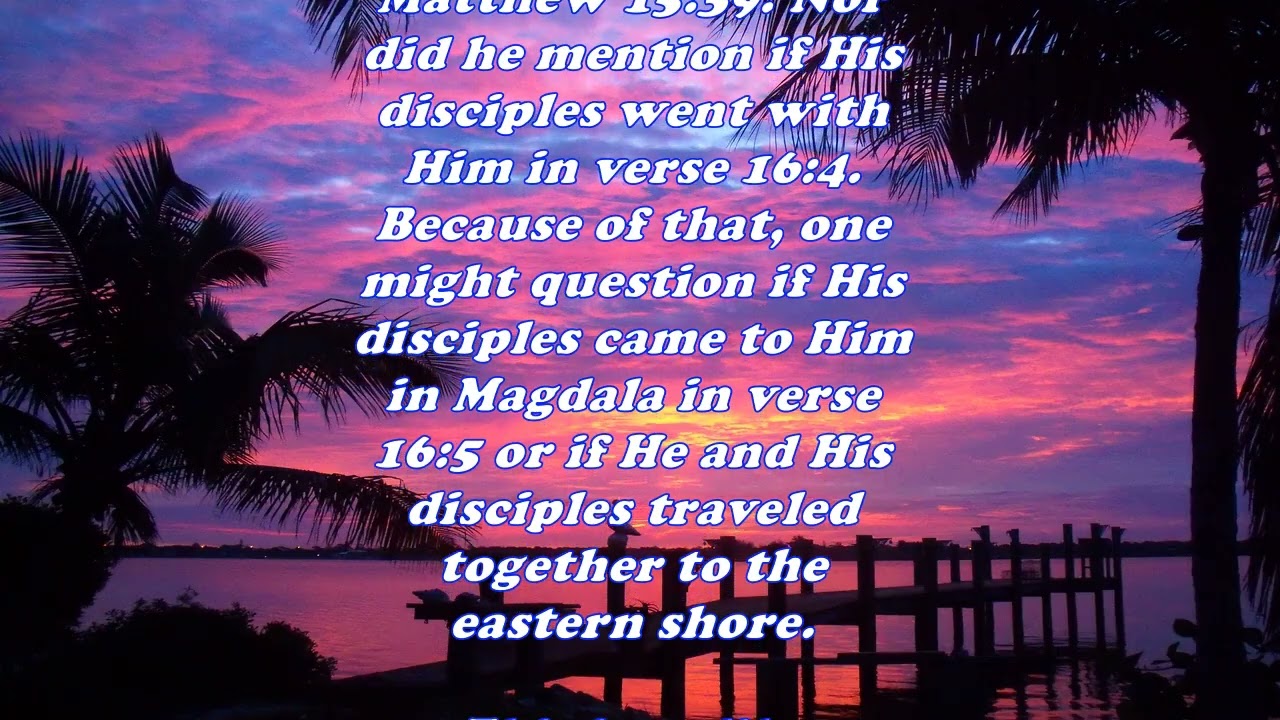 Daily Bible Verse Commentary - Matthew 16:5