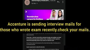 Accenture starts sending interview mails those who wrote the exam recently#accenture #interview#mail
